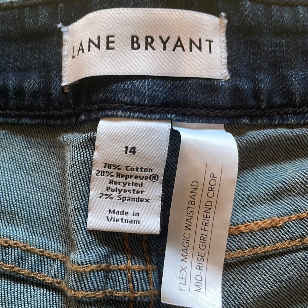Lane Bryant Mid Rise Girlfriend Crop Jeans